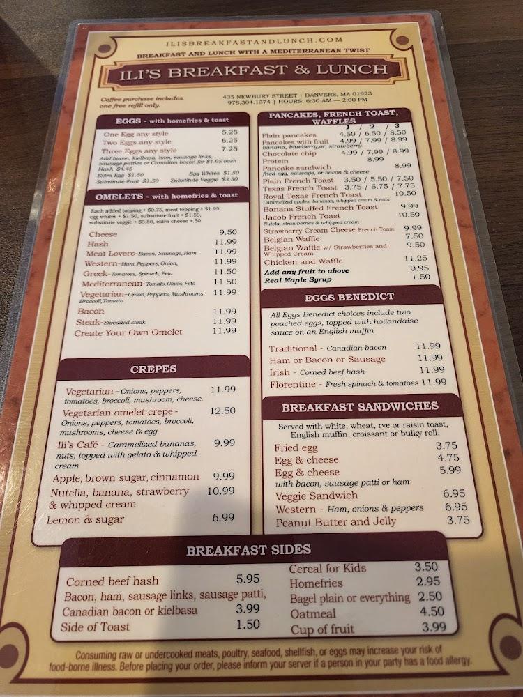 Ili's Breakfast & Lunch Menu image 1
