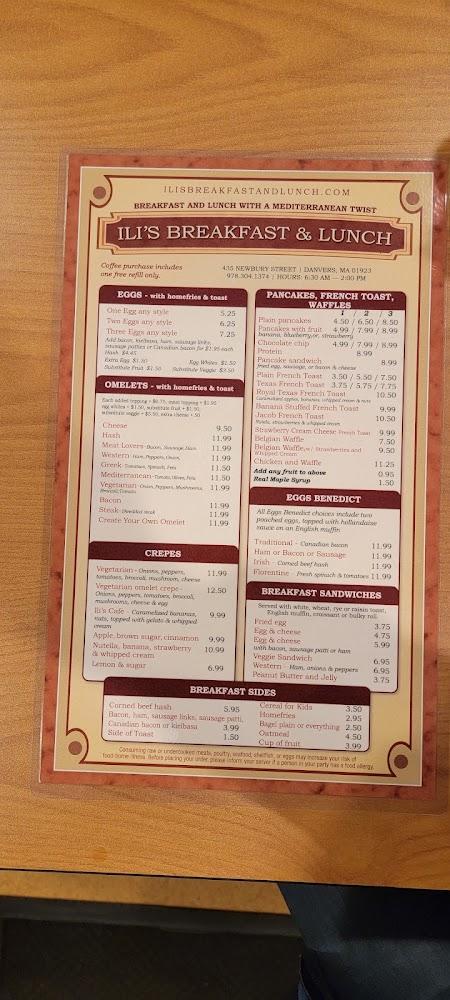 Ili's Breakfast & Lunch Menu image 4